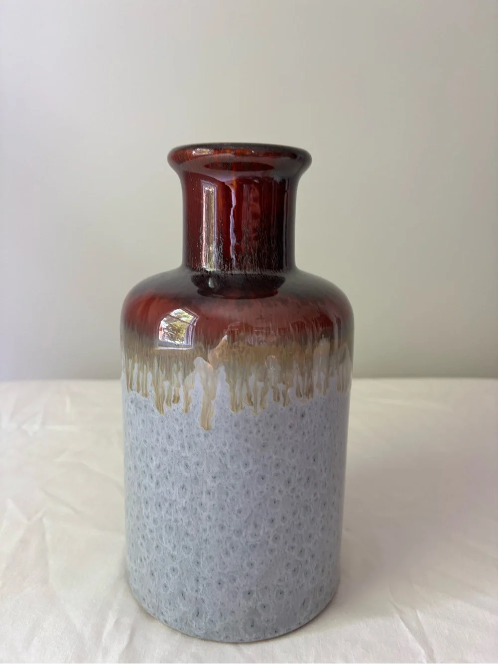 Handmade Two-Tone Ceramic Vase in brown and  Gray